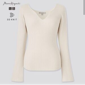 Uniqlo Mame Kurogouchi Black Long Sleeve Rib Knit | Cream Size: S
